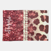 Roze Luipaard Print en Glitter Theedoek (Horizontaal)