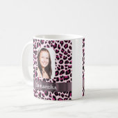 Roze luipaard print foto sjabloon koffiemok (Voorkant links)