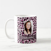 Roze luipaard print foto sjabloon koffiemok (Links)