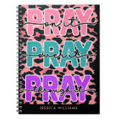 Roze luipaard print gebed Spiraal Foto Notitieboek (Voorkant)