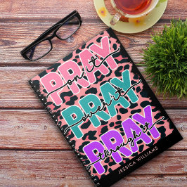 Roze luipaard print gebed Spiraal Foto Notitieboek