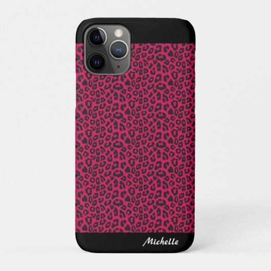 roze luipaard print gepersonaliseerd Case-Mate iPhone case (Achterkant)
