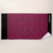 roze luipaard print gepersonaliseerd strandlaken (Voorkant)