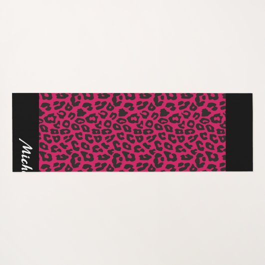 roze luipaard print gepersonaliseerd yogamat (Achterkant (horizontaal))
