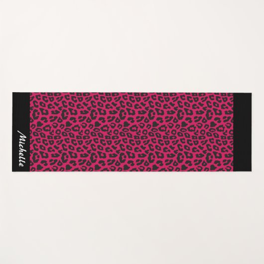 roze luipaard print gepersonaliseerd yogamat (Voorkant (horizontaal))