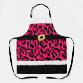 Roze Luipaard Print Kerstman Kostuum Kerstmis Schort (Voorkant)