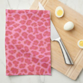 Roze luipaard print keukenhanddoek (Quarter Fold)