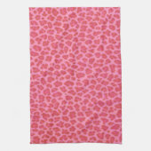 Roze luipaard print keukenhanddoek (Verticaal)