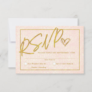 Roze luipaard print met gouden accenten RSVP kaartje