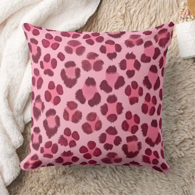 Roze Luipaard Print Patroon Kussen (Deken)