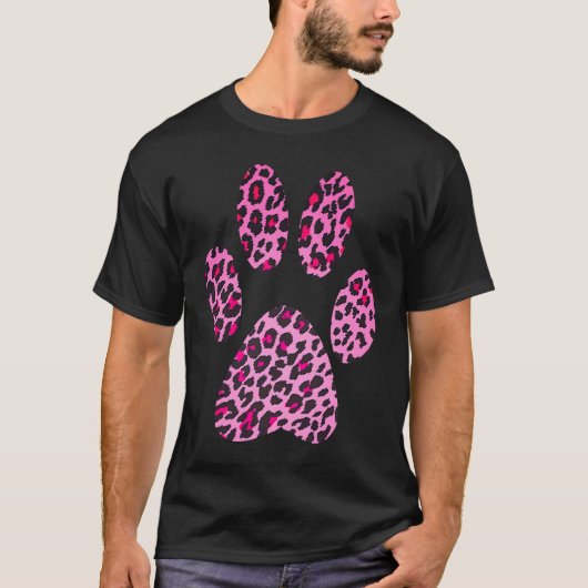 Roze Luipaard Print Paw Kat Cheetah Jaguar Sport T-shirt (Voorkant)