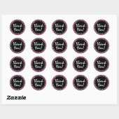 Roze luipaard print trendy bont patroon dank u ronde sticker (Vel)