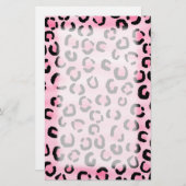 Roze luipaard printpatroon. briefpapier (Voorkant / Achterkant)