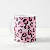 Roze luipaard printpatroon. koffiemok (Voorkant links)