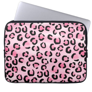 Roze luipaard printpatroon. laptop sleeve