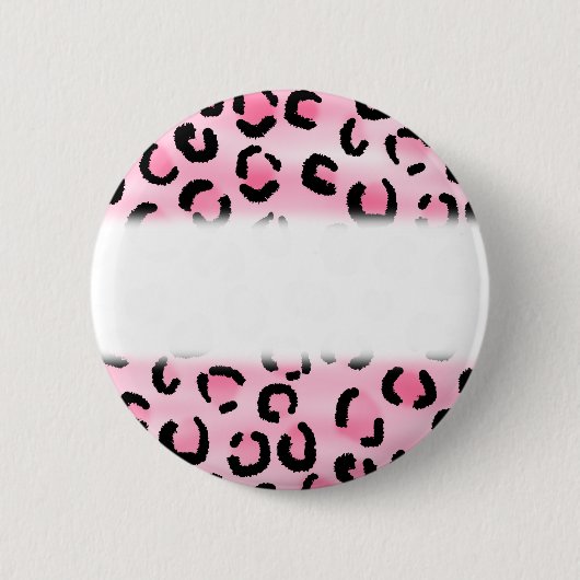 Roze luipaard printpatroon. ronde button 5,7 cm (Voorkant)