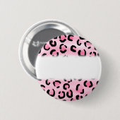 Roze luipaard printpatroon. ronde button 5,7 cm (Voorkant /achterkant)