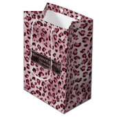 Roze Luipaard Productverpakking voor Kleine Bedrij Medium Cadeauzakje (Voorkant Gekanteld)