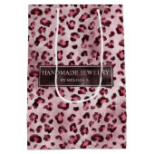 Roze Luipaard Productverpakking voor Kleine Bedrij Medium Cadeauzakje (Achterkant)