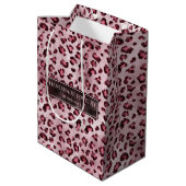 Roze Luipaard Productverpakking voor Kleine Bedrij Medium Cadeauzakje (Achterkant Gekanteld)