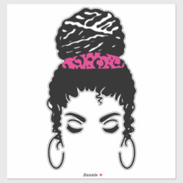 Roze Luipaard Rommelige Knot Sticker – 2–14" Vinyl