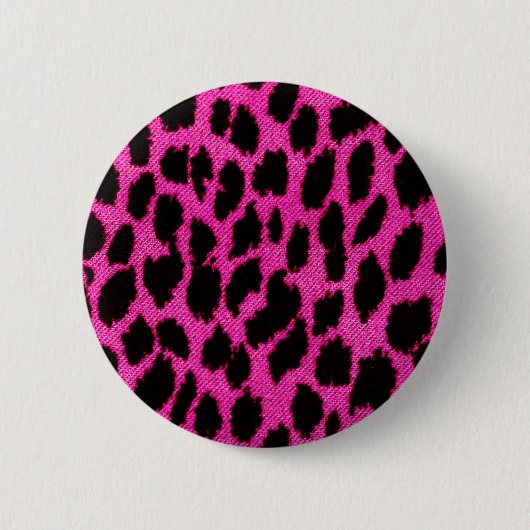 Roze luipaard ronde button 5,7 cm (Voorkant)