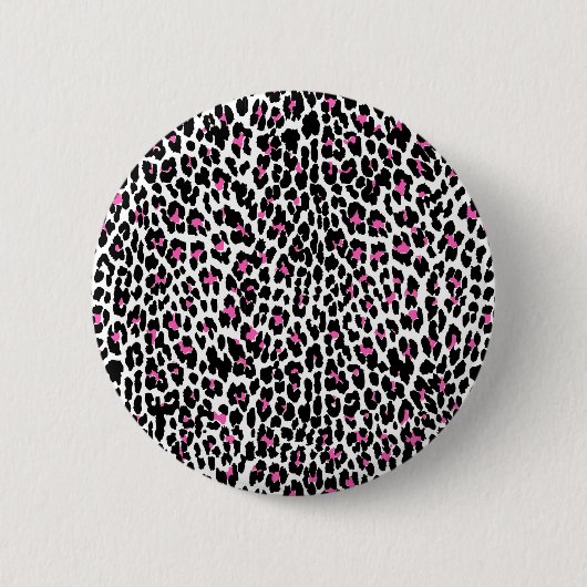 roze luipaard ronde button 5,7 cm (Voorkant)