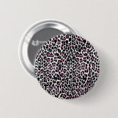 roze luipaard ronde button 5,7 cm (Voorkant /achterkant)