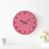 Roze luipaard Ronde Romeinse Nummerklok Grote Klok (Huis)
