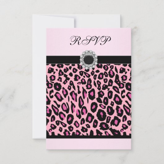 Roze Luipaard RSVP Sjabloon (Voorkant)