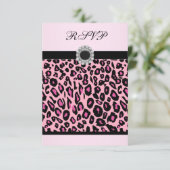 Roze Luipaard RSVP Sjabloon (Staand voorkant)