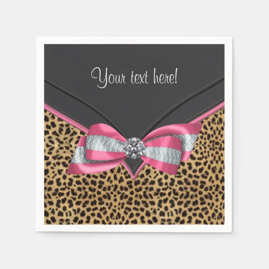 Roze luipaard servetten (Voorkant)
