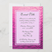 Roze luipaard stripe glitter look kaart (Voorkant)