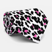 roze luipaard stropdas (Opgerold)