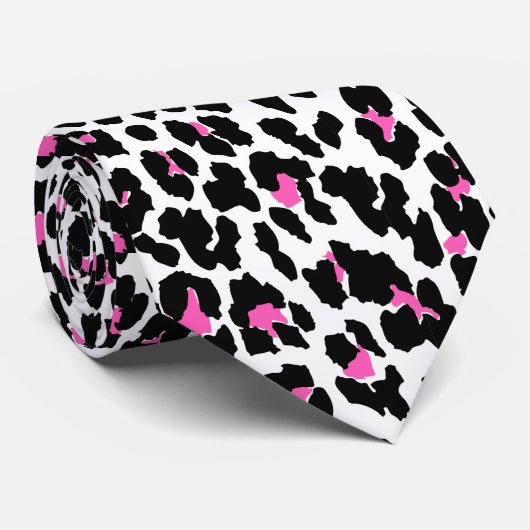 roze luipaard stropdas (Opgerold)