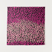 Roze luipaard textielfabricagedier, ruggrou wandkleed (Voorkant (horizontaal))