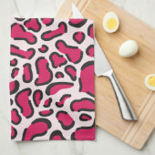 Roze luipaard theedoek (Quarter Fold)