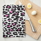 roze luipaard theedoek (Quarter Fold)