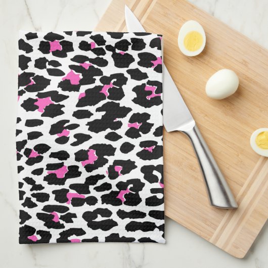 roze luipaard theedoek (Quarter Fold)