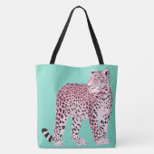 Roze luipaard tote bag (Achterkant)
