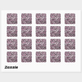 Roze luipaard vierkante sticker (Vel)