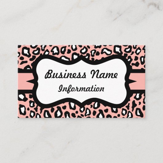 roze luipaard Visitekaartje (Voorkant)