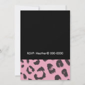 Roze Luipaard Vlekken Verjaardagsuitnodiging Kaart (Achterkant)