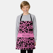 Roze luipaard vormt geometrisch patroon schort (Gedragen)