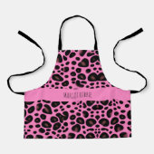 Roze luipaard vormt geometrisch patroon schort (Voorkant)