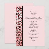 Roze luipaard Vrijgezellenfeest links streep Kaart (Voorkant / Achterkant)