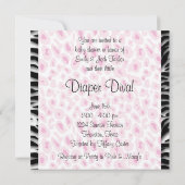 Roze Luipaard Zebra Baby Meisje Douche Kaart (Achterkant)