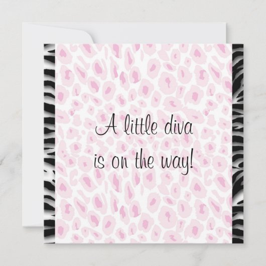 Roze Luipaard Zebra Baby Meisje Douche Kaart (Voorkant)