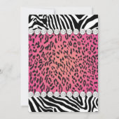 Roze Luipaard Zebra Sweet 16 Party Kaart (Achterkant)