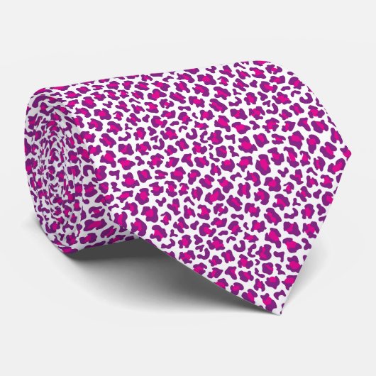 roze luipaardhuidpatroon stropdas (Opgerold)